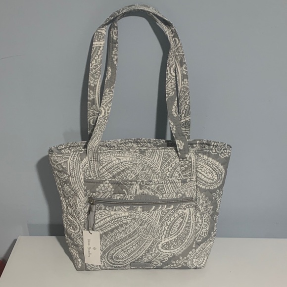 Vera Bradley Handbags - Vera Bradley Small Tote Cloud Gray Paisley Performance Twill Material